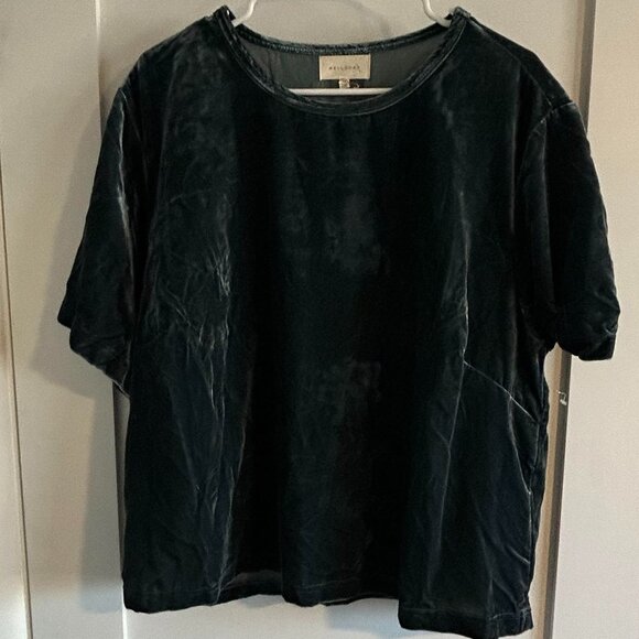 MELLODAY 1x Deep Teal Velvety Shirt - Picture 1 of 5